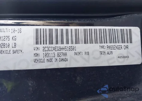 2017 Chrysler 300C z USA, uszkodzony, nr VIN 2C3CCAEG9HH516501